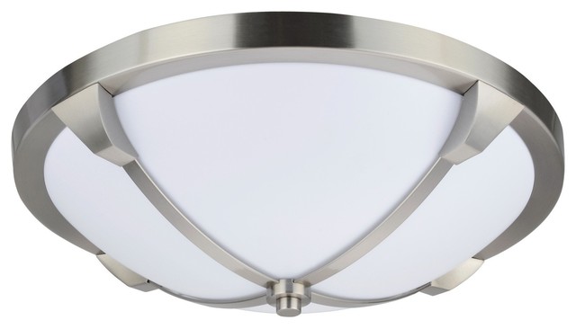 63008s Led Small Flush Mount Ceiling Light Fixture Satin Nickel 14 Diameter