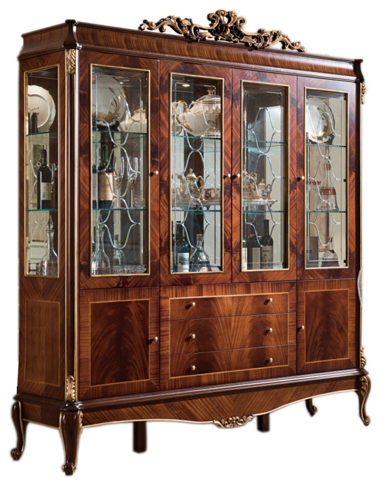 Infinity 77" Wide 4-Door Showcase - Victorian - China Cabinets And ...