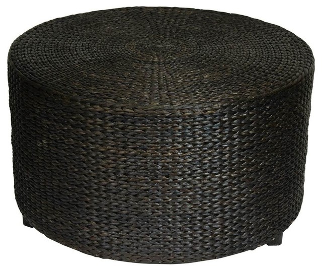 Abundant Woven Rush Gr Coffee Table And Ottoman Natural Abundant Woven Rush Gr Coffee Table Ottoman Black Brown