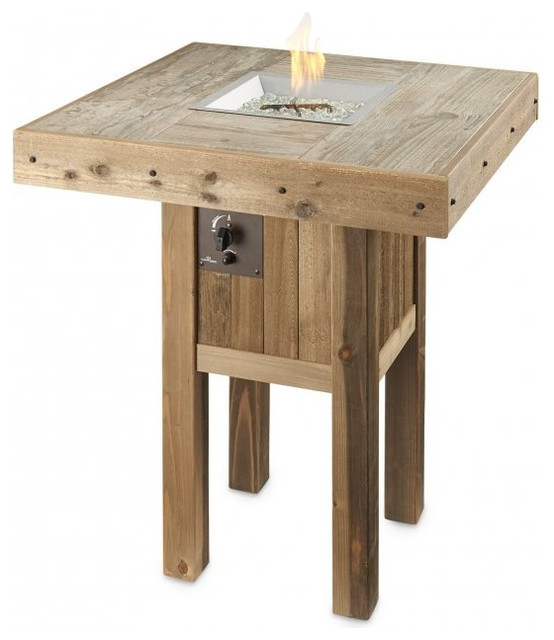 Outdoor Greatroom Westport Pub Height Square Gas Fire Pit Table