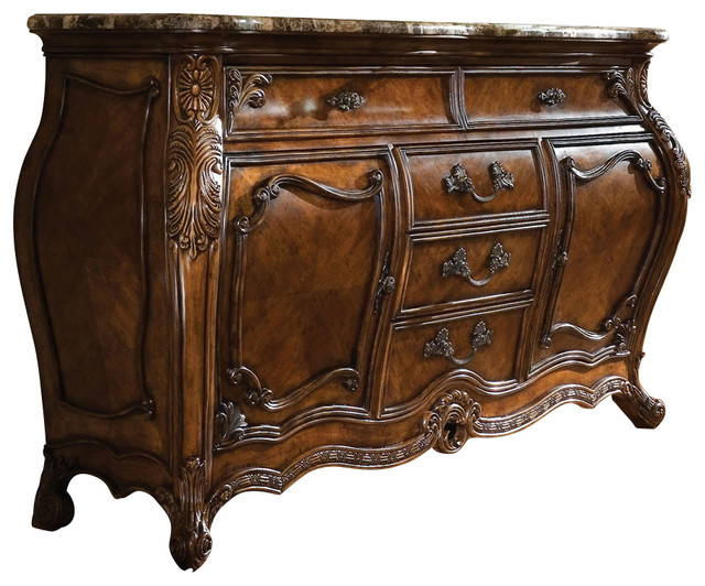 Palais Royale Sideboard, Rococo Cognac Finish Victorian Buffets And