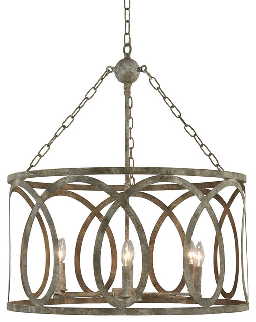 Palma Small Round Chandelier With Washed Gray Finish Chandeliers Palma Small Round Chandelier With Washed Gray Finish