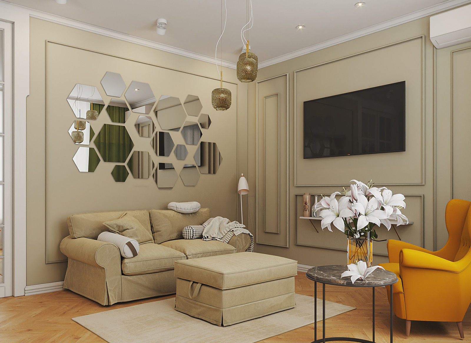 Кухня-гостиная и санузел в частном доме