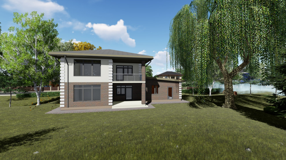 Двух этажный дом с гаражом на 2 машины