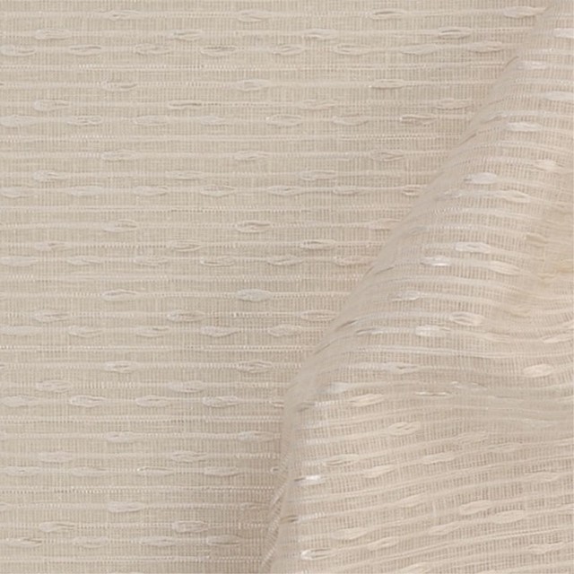 Bisque Neutral Stripe Texture Sheer Texture Woven Window Sheer Fabric