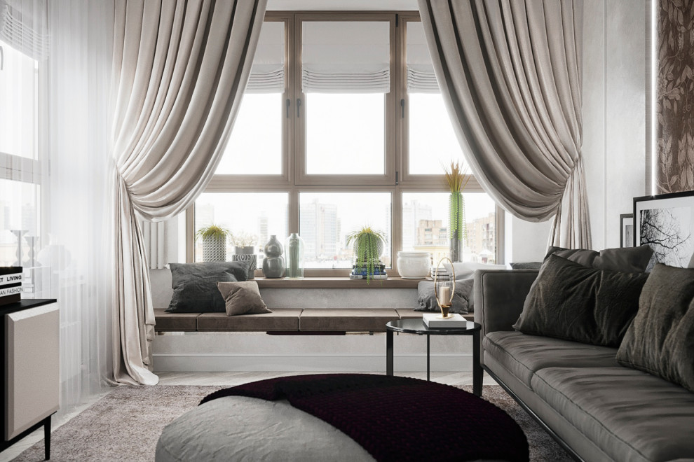 Гостиная-столовая ЖК Макаровский, Екатеринбург.