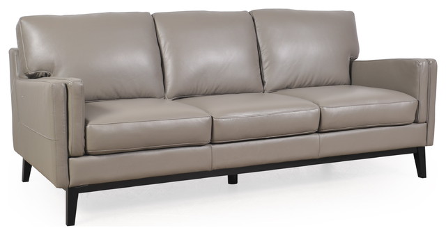 Osman Dark Gray Full Leather Sofa