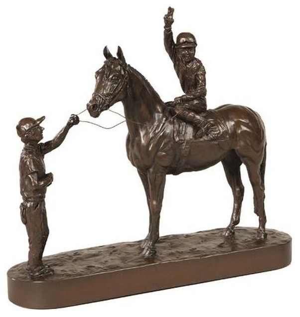 Sculpture Statue Equestrian Horse Rider Groomsman by Belden Winners