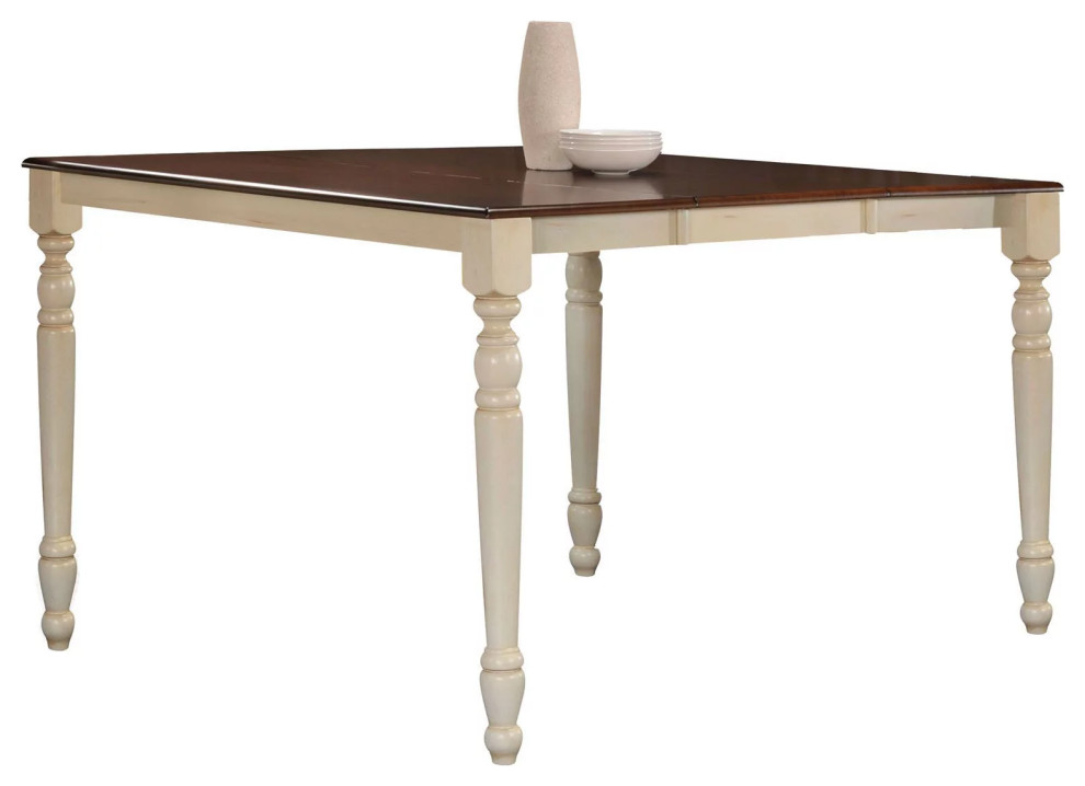 French Country Dining Table, Rectangular Top With Butterfly Leaf
