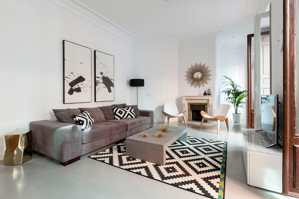 Design ideas for a modern living room in Madrid.