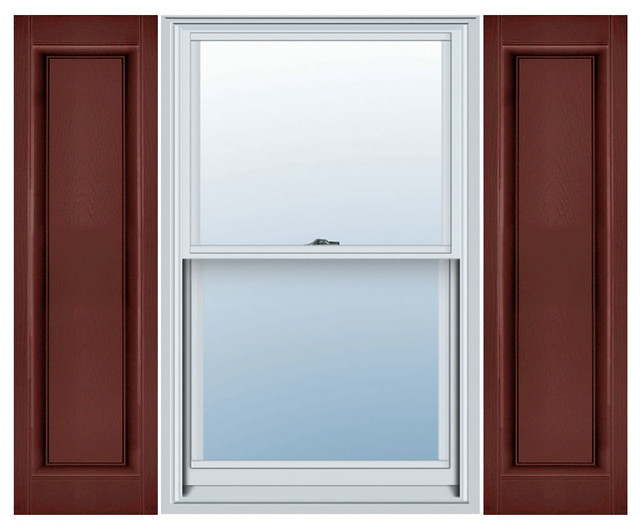 Lifetime Vinyl Custom Single Panel Raised Panel Shutters, Red 027