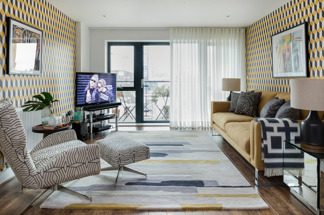 Wandsworth Town Apartment retro-dagligstue