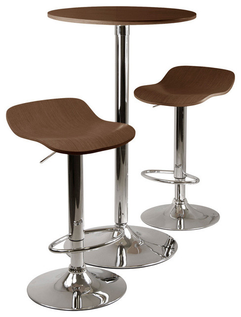 Winsome Wood Kallie 3-Piece Pub Table and Stools Set, Cappuccino