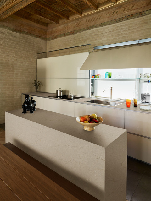 Corian Quartz Quarry Stone Contemporary Kitchen