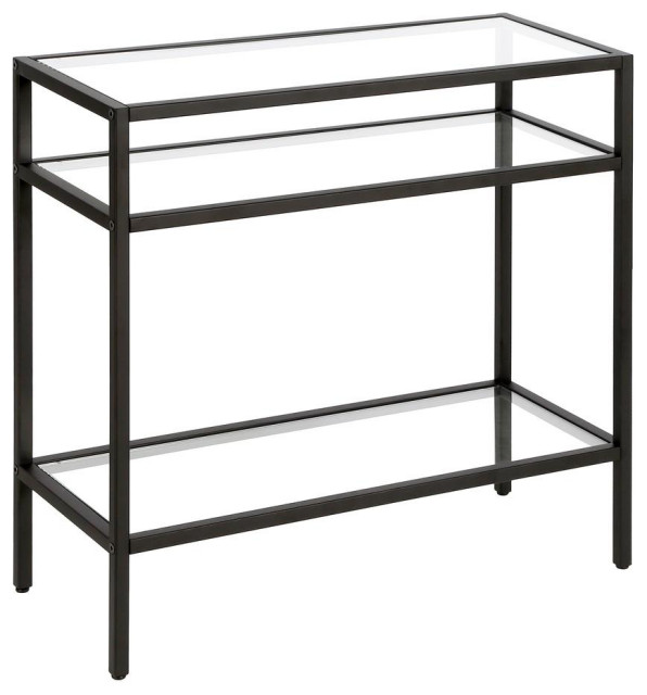 Sivil 24'' Wide Rectangular Side Table in Blackened Bronze ...