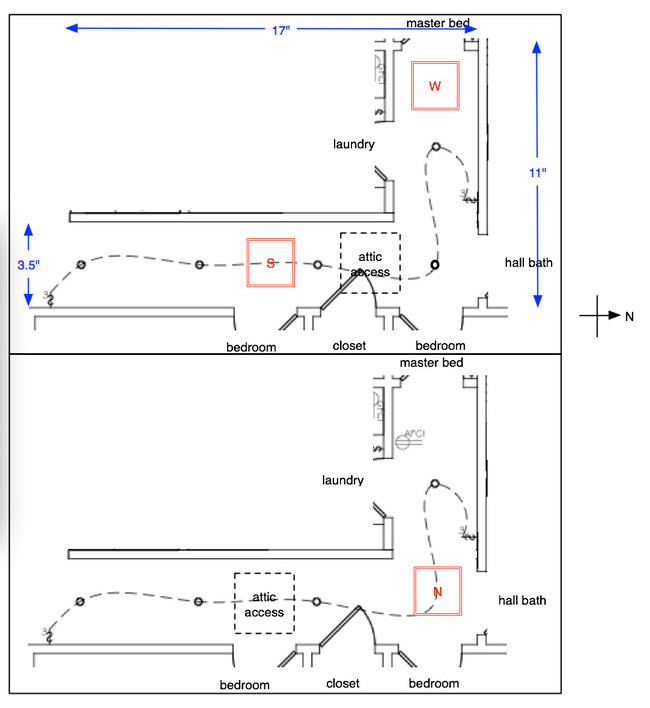 L shaped hallway skylight placement