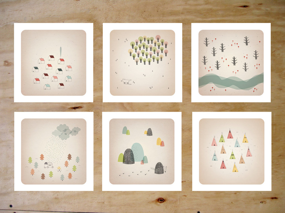 Set Of Six Illustrations By Stefania Manzi