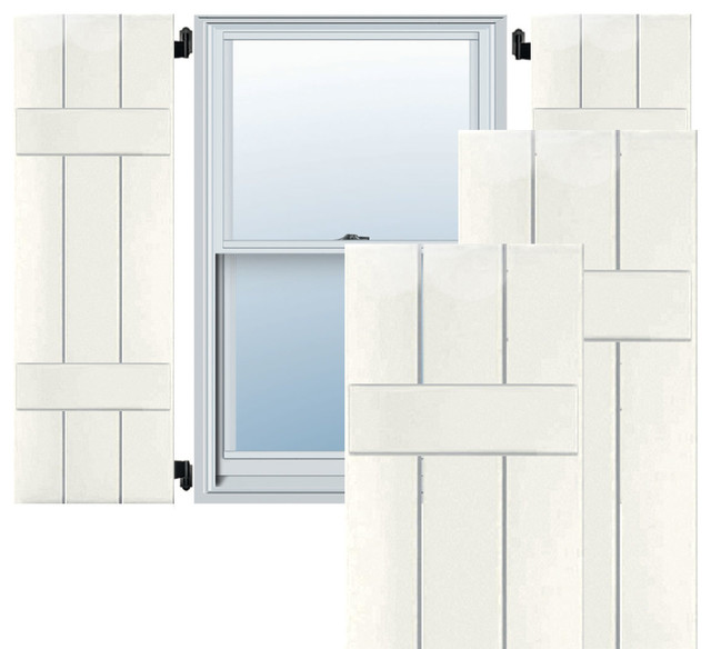 12" x 25" Exterior 3Board Composite Wood BoardnBatten Shutters