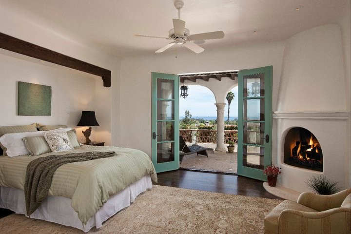 Photo of a mediterranean bedroom in Santa Barbara.