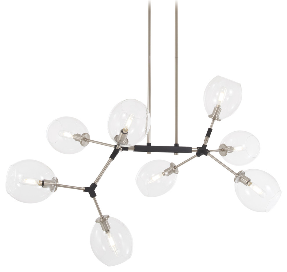 George Kovacs Nexpo Brushed Nickel w/ Black Accents Chandelier