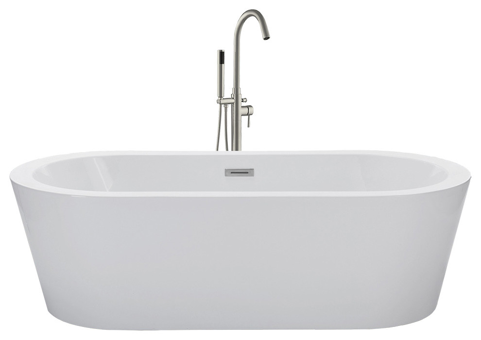 Contemporary Freestanding Bathtub, 67"