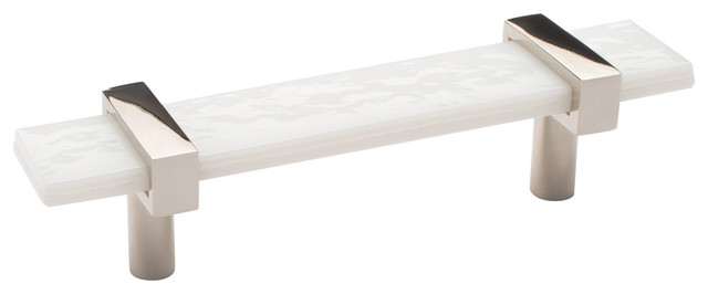 Sietto Adjustable 5 5 White Glass Bar Pull With Metal Base
