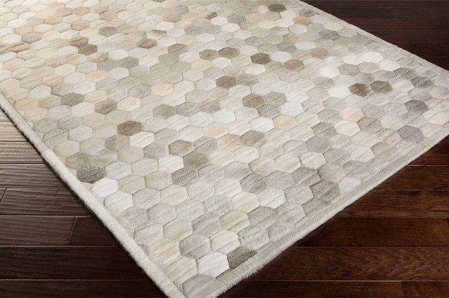 Palika Global Bazaar Honeycomb Beige Grey Cowhide Rug 2x3 Palika Global Bazaar Honeycomb Beige Grey Cowhide Rug 2x3