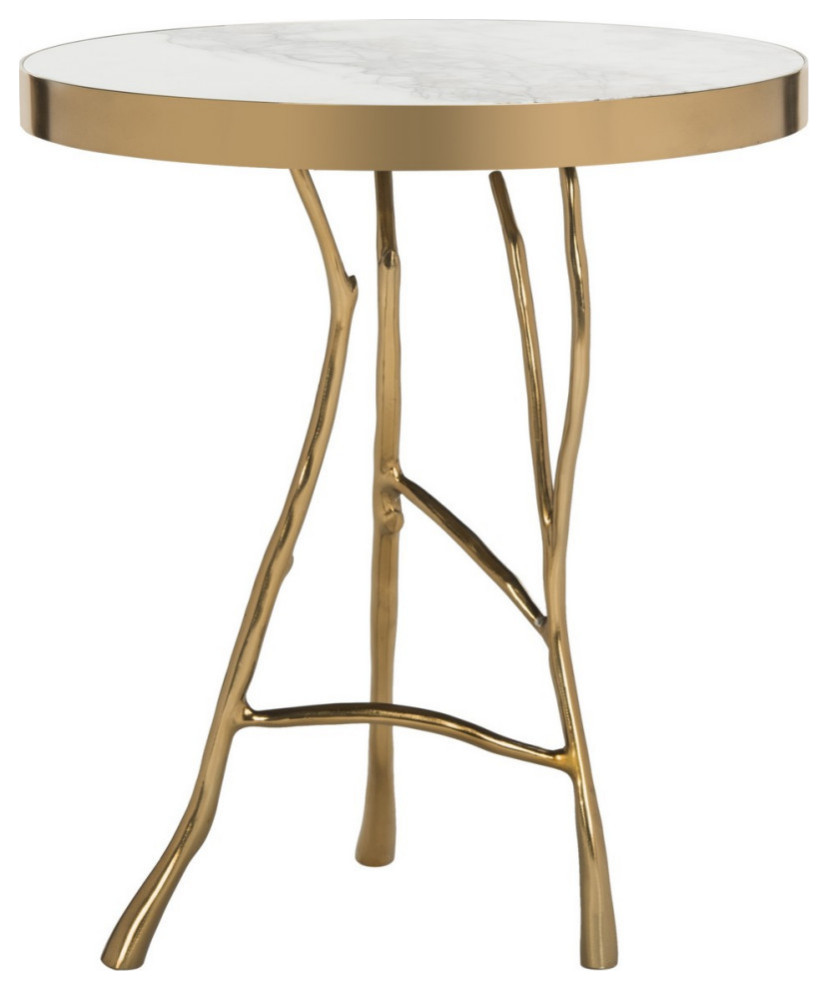 Lam White Marble Round End Table Modern Side Tables And End Tables