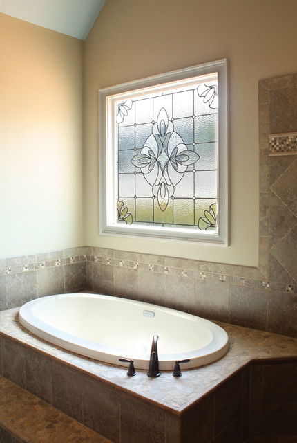 decorative glass windows - traditional - bathroom - charlotte -