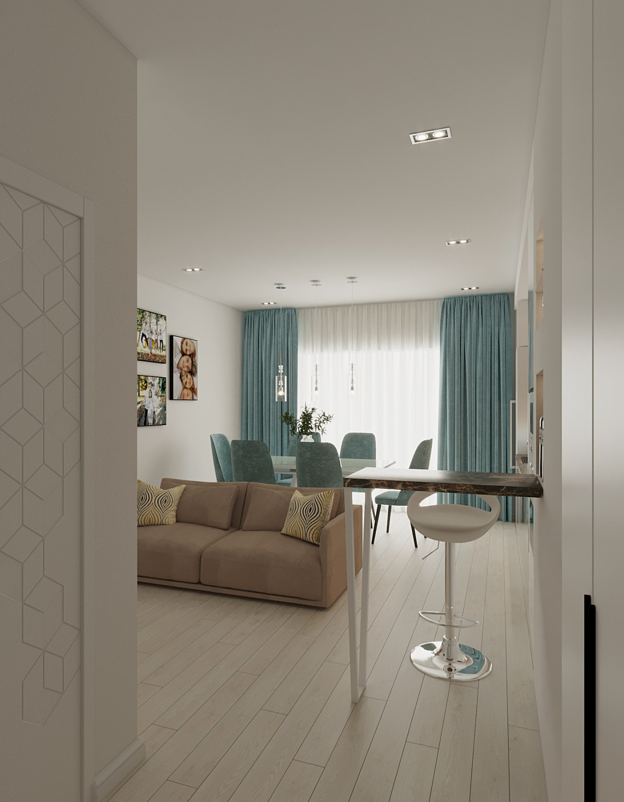 Современная кухня-гостинная