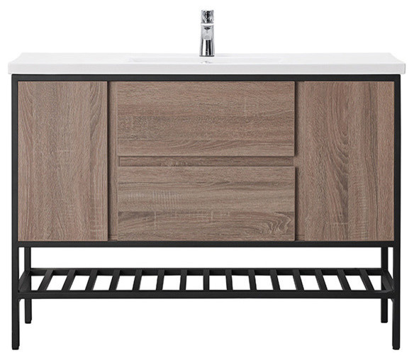 Memphis Single Vanity, Taupe Contemporary Bathroom Vanities And