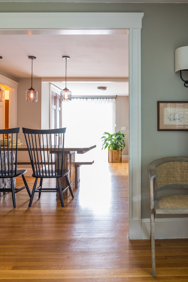 Inspiration for a transitional dining room remodel in Boston