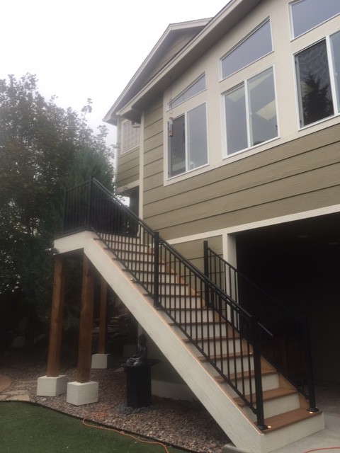 Deck - mid-sized traditional backyard deck idea in Denver with no cover