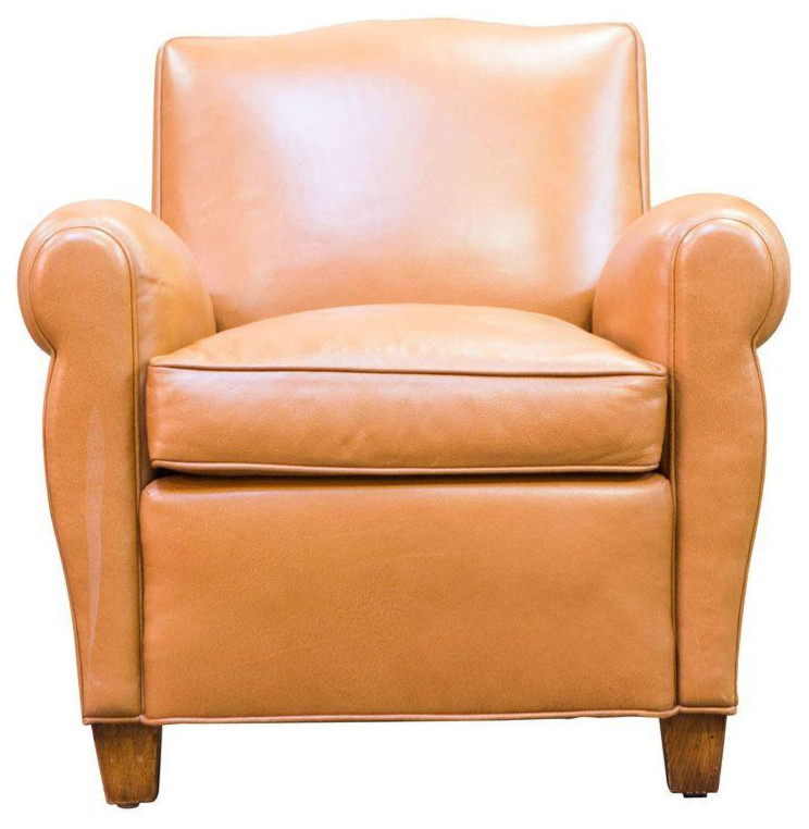 SOLD OUT!  Caramel Leather Club Chair - $1,499 Est. Retail - $600 on Chairish.co