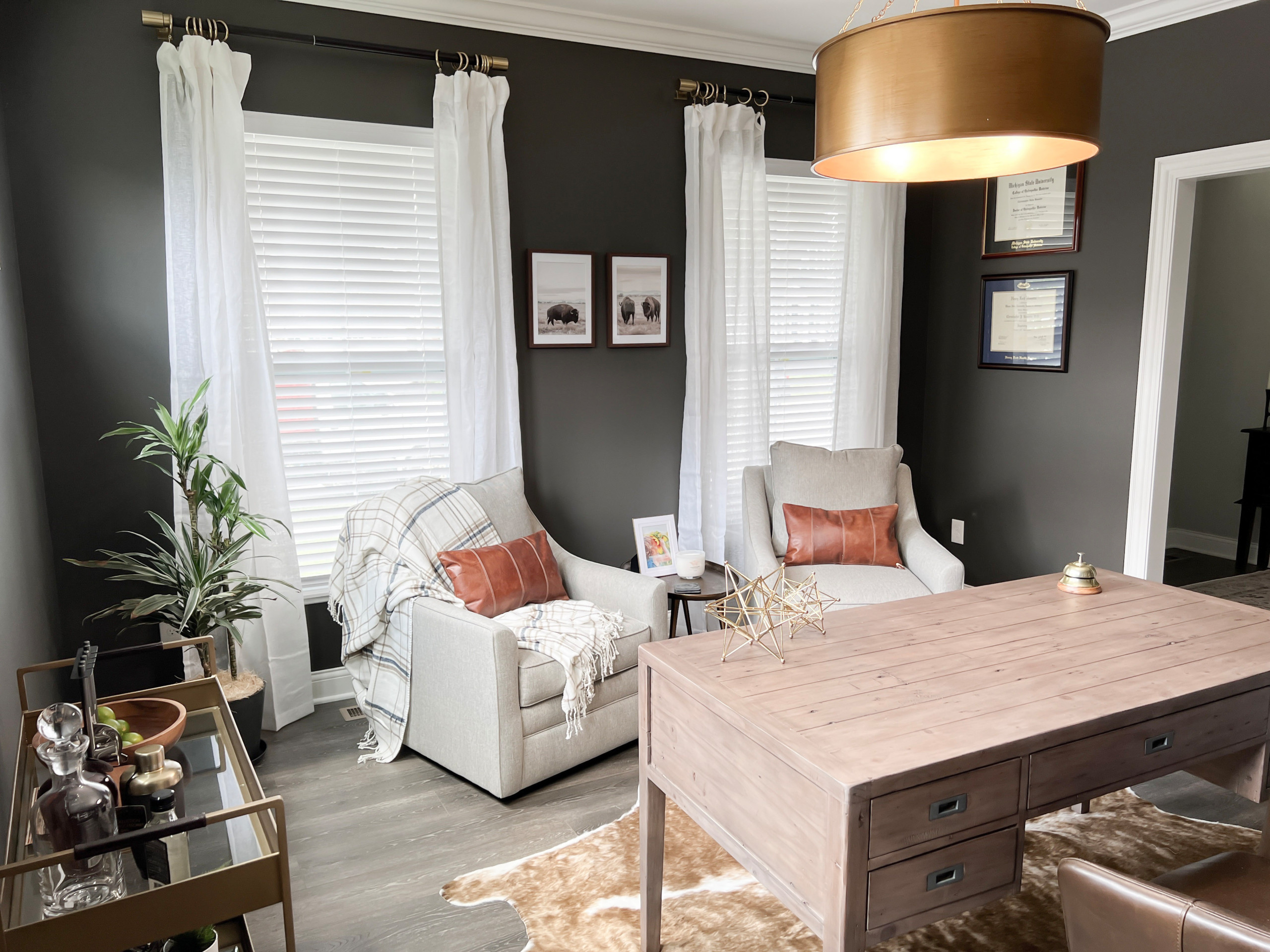 Work from Home Office design by Beth Sullivan, Lead Designer for Natassja Designs.