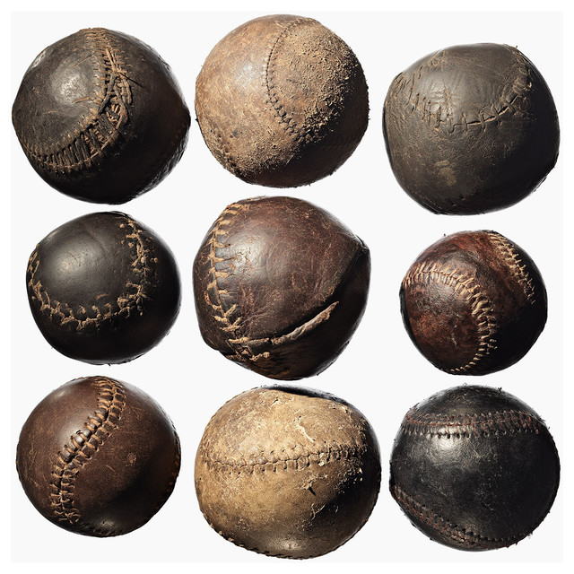 Nine Vintage Baseballs, Photograph, Unframed,40''x52''