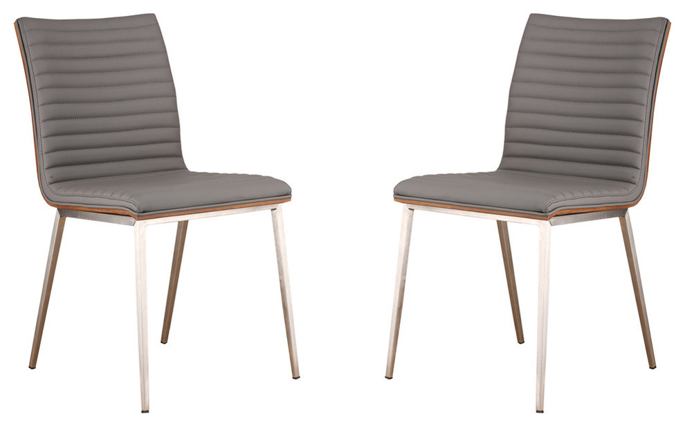 Cafe Brushed Stainless Steel Dining, Solid Oak Dining Chairs Amisha Patel