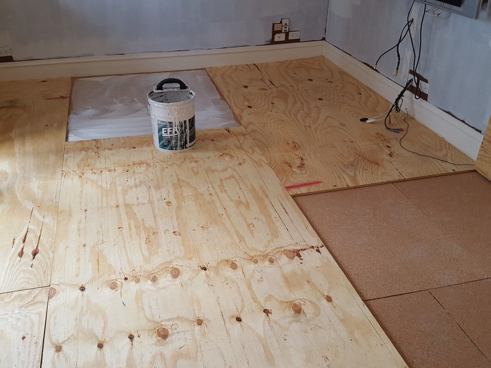 5 and 3/4 engineered glued down and nailed - In Progress
