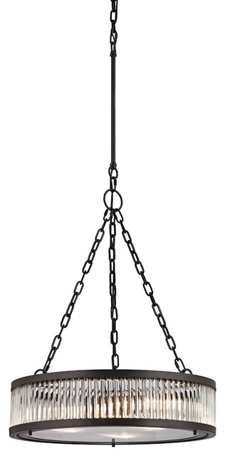 Linden Collection 3 Light Pendant, Oil Rubbed Bronze