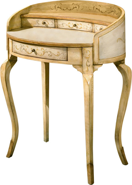 Damosel Hand Painted Las Writing Desk Transitional Desks And Damosel Hand Painted Las Writing Desk Beige