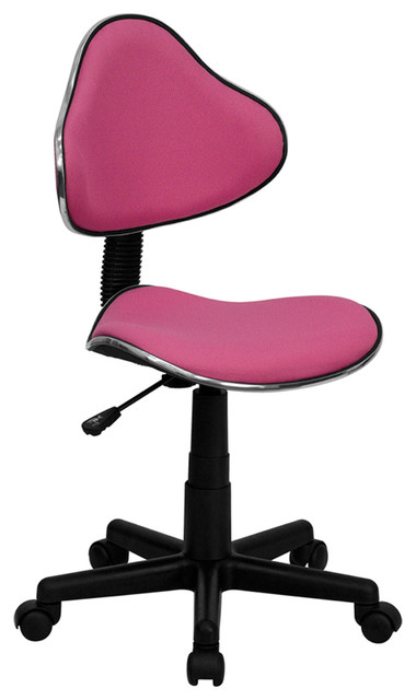 Offex Pink Fabric Student Ergonomic Task Chair Contemporary