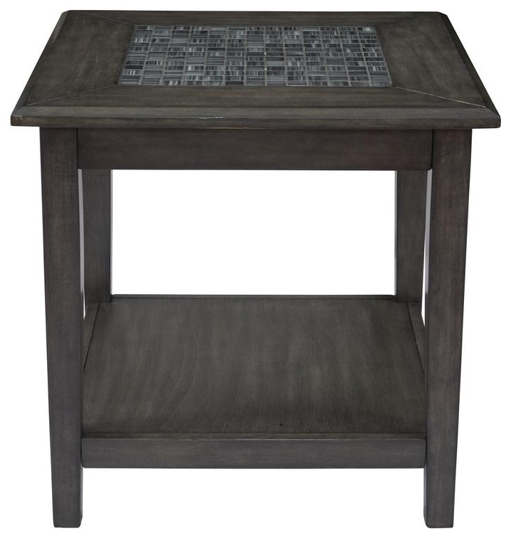 Grey Mosaic End Table