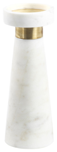 Mannara 10" Tall Marble Pillar Candle Holder