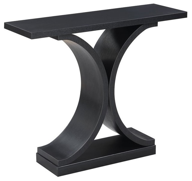 Convenience Concepts Newport Infinity Console Table in Black Wood Finish