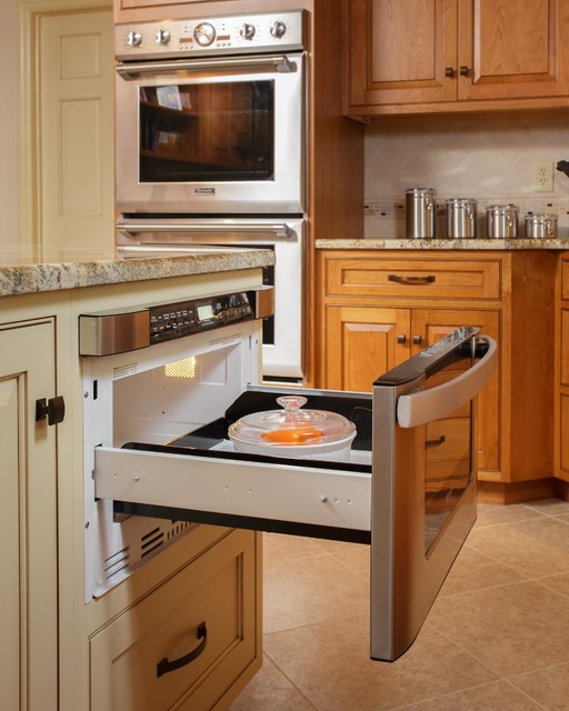 Slide Out Microwave Drawer Traditional Kitchen Philadelphia