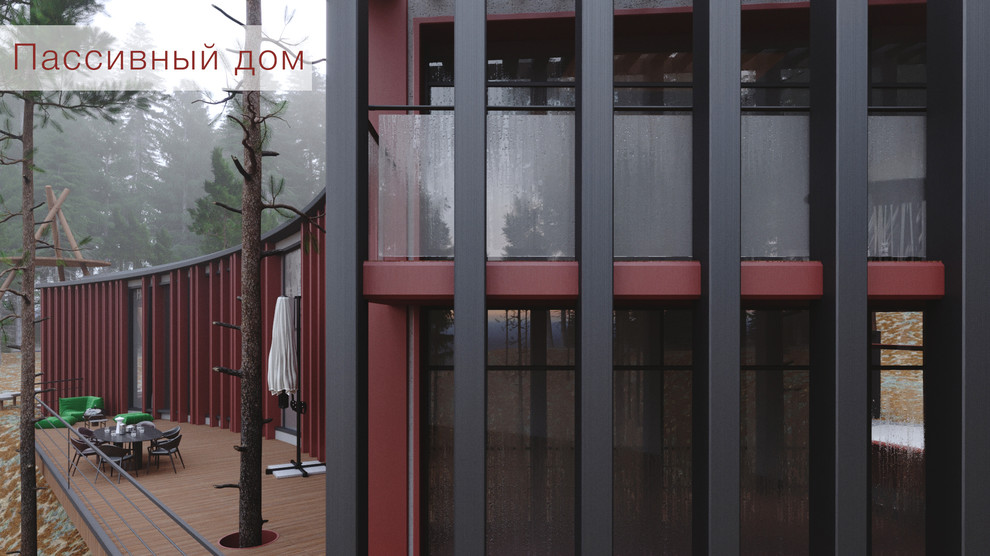 Индивидуальный жилой дом в сосновом лесу