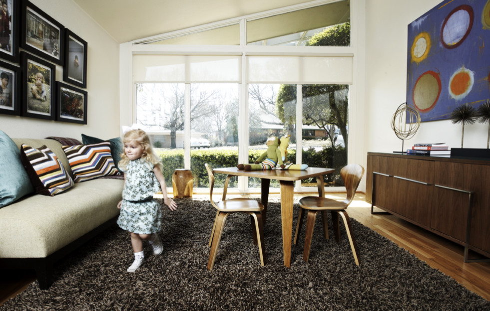 This is an example of a midcentury kids' room in Dallas.