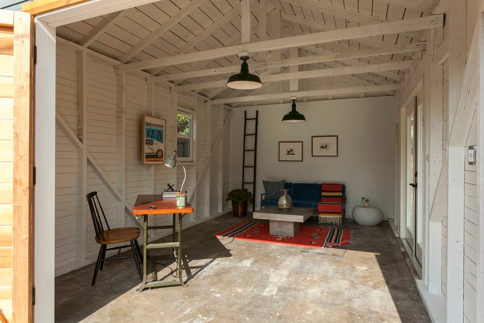 Inspiration for an eclectic shed and granny flat in Los Angeles.