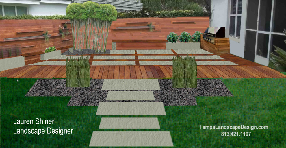 Design ideas for a modern patio in Tampa.