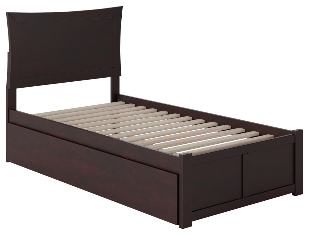 Metro Twin Extra Long Bed With Footboard and Twin Extra Long Trundle